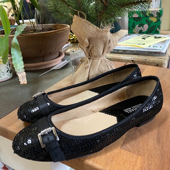 Michael Kors Sequin Flats with Buckle - Picture 2 of 6